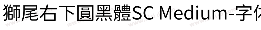 獅尾右下圓黑體SC Medium字体转换